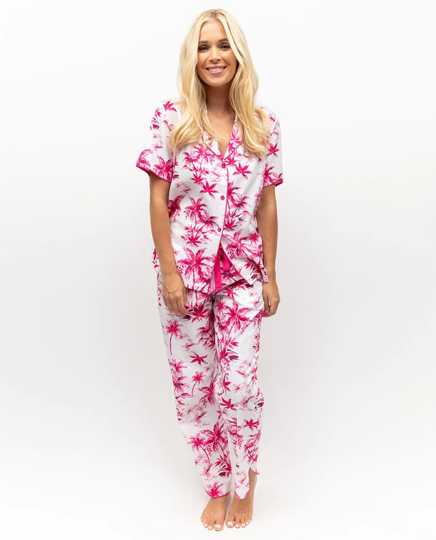 Hailey Womens Palm Print Pyjama Set