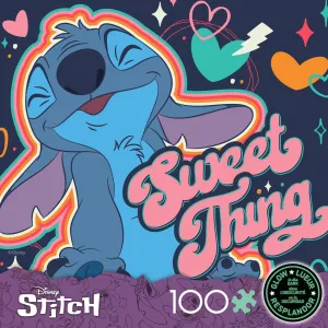 Kids 100 Piece Deluxe Puzzle - Disney Sweet Thing Stitch Glow - 100 Piece Puzzle