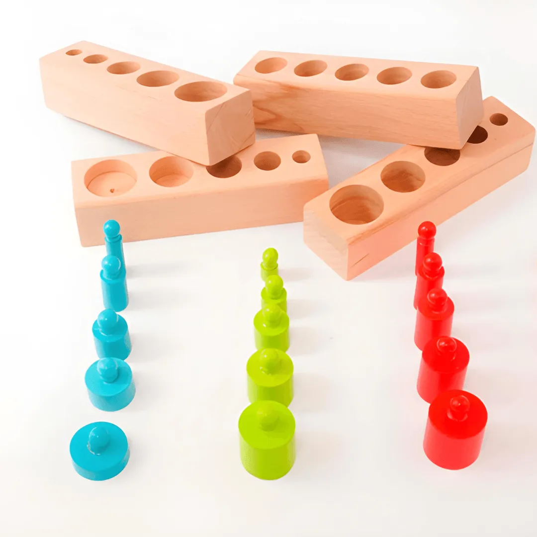 Knobbed Cylinder Blocks Montessori