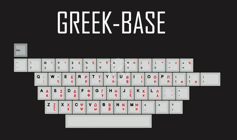 kprepublic 139 greek root font language letter Cherry profile Dye Sub Keycap PBT for gh60 xd60 xd84 cospad tada68 87 104 fc660