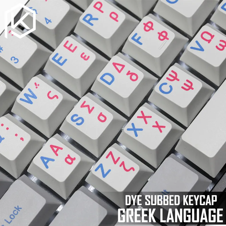 kprepublic 139 greek root Greece blue cyan font Cherry profile Dye Sub Keycap PBT