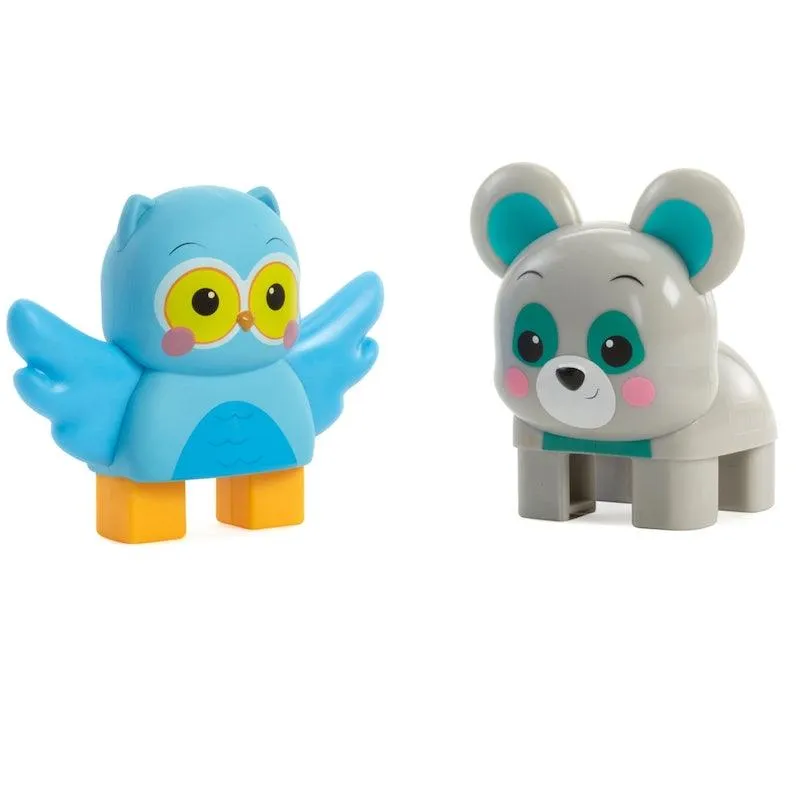 Little Tikes Waffle Blocks Double Figure Pack- Owl/Bear, Blue, Toys for Kids, 1 Year & Above, Activity, Kids Learning Toys