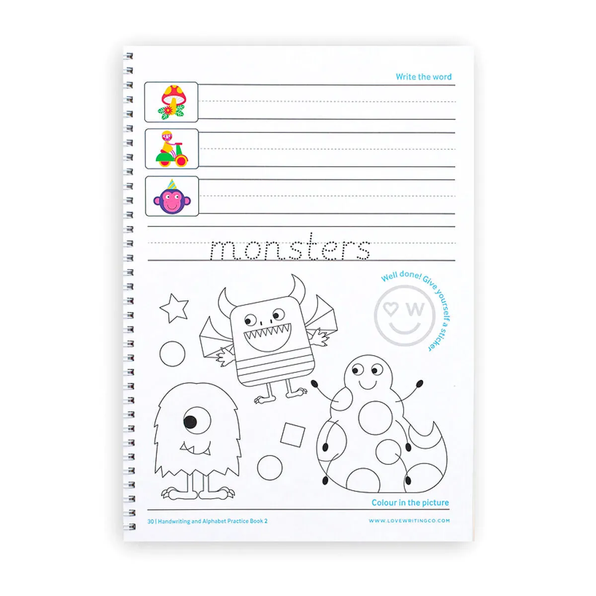 Love Writing Co. Handwriting and Alphabet Practice Book 2 & Pencils Kit Age 3-5