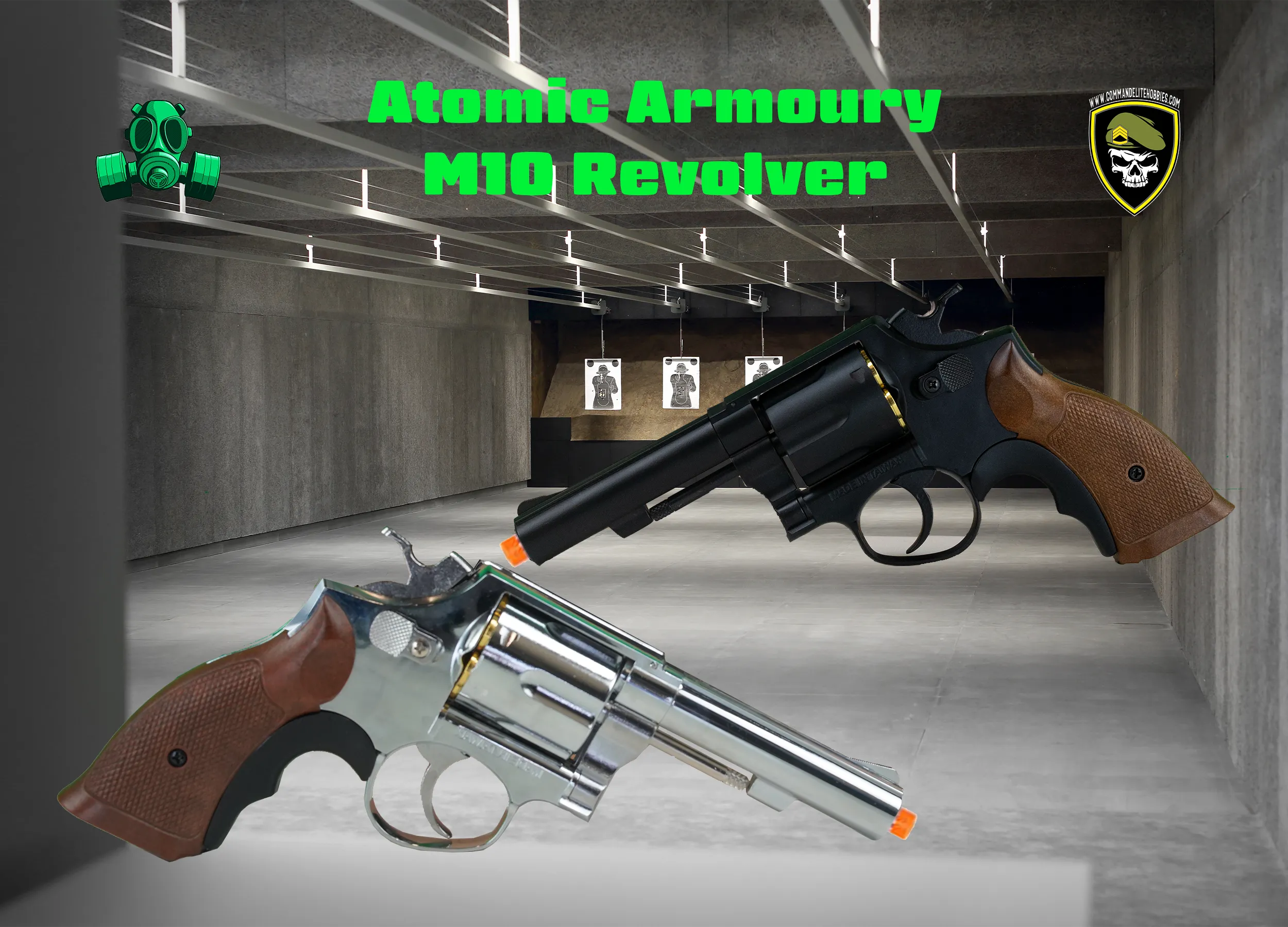 M10 Revolver GBB Gel Blaster by Atomic Armoury - Green Gas