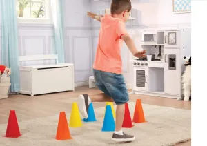 MELISSA & DOUG  Activity Cones 8 pieces: Durably built and cast in fade-resistant colors, these exciting little "construction cones" - 4004