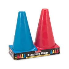 MELISSA & DOUG  Activity Cones 8 pieces: Durably built and cast in fade-resistant colors, these exciting little "construction cones" - 4004