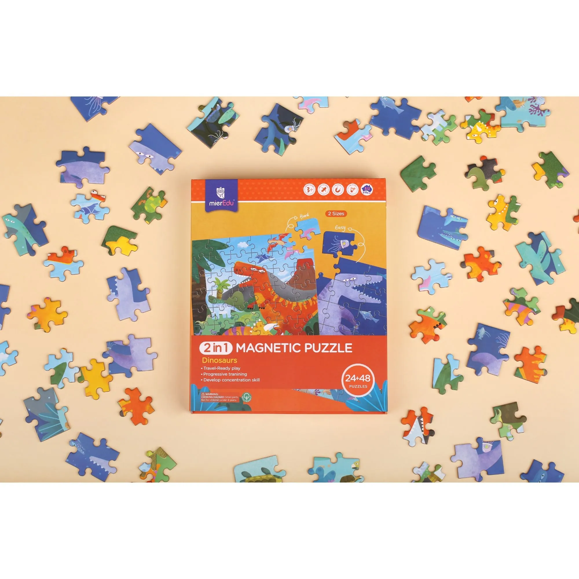 MierEdu 2-In-1 Magnetic Puzzles - Dino