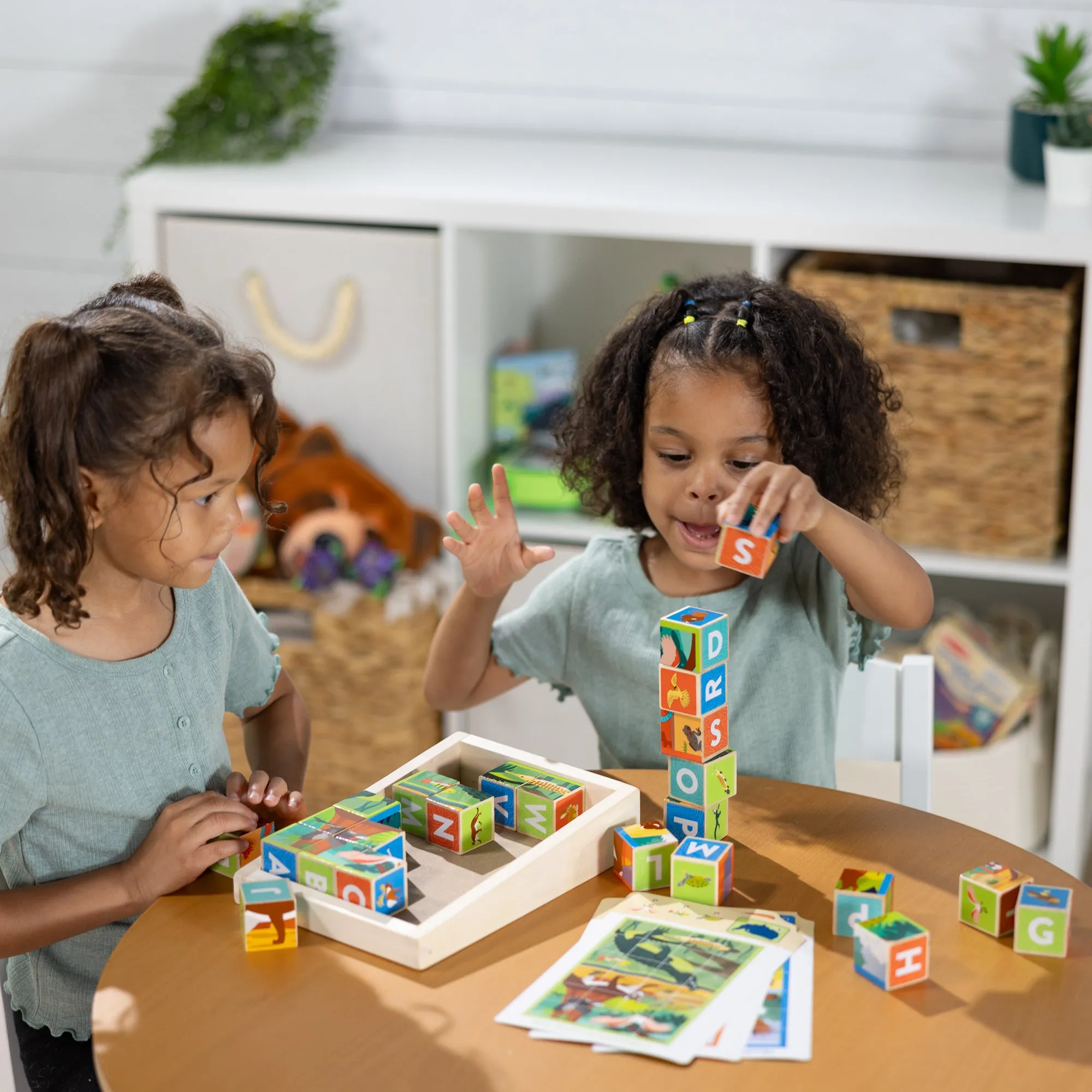 National Parks Alphabet & Animals Cube Puzzle – 24 Wooden Block Pieces