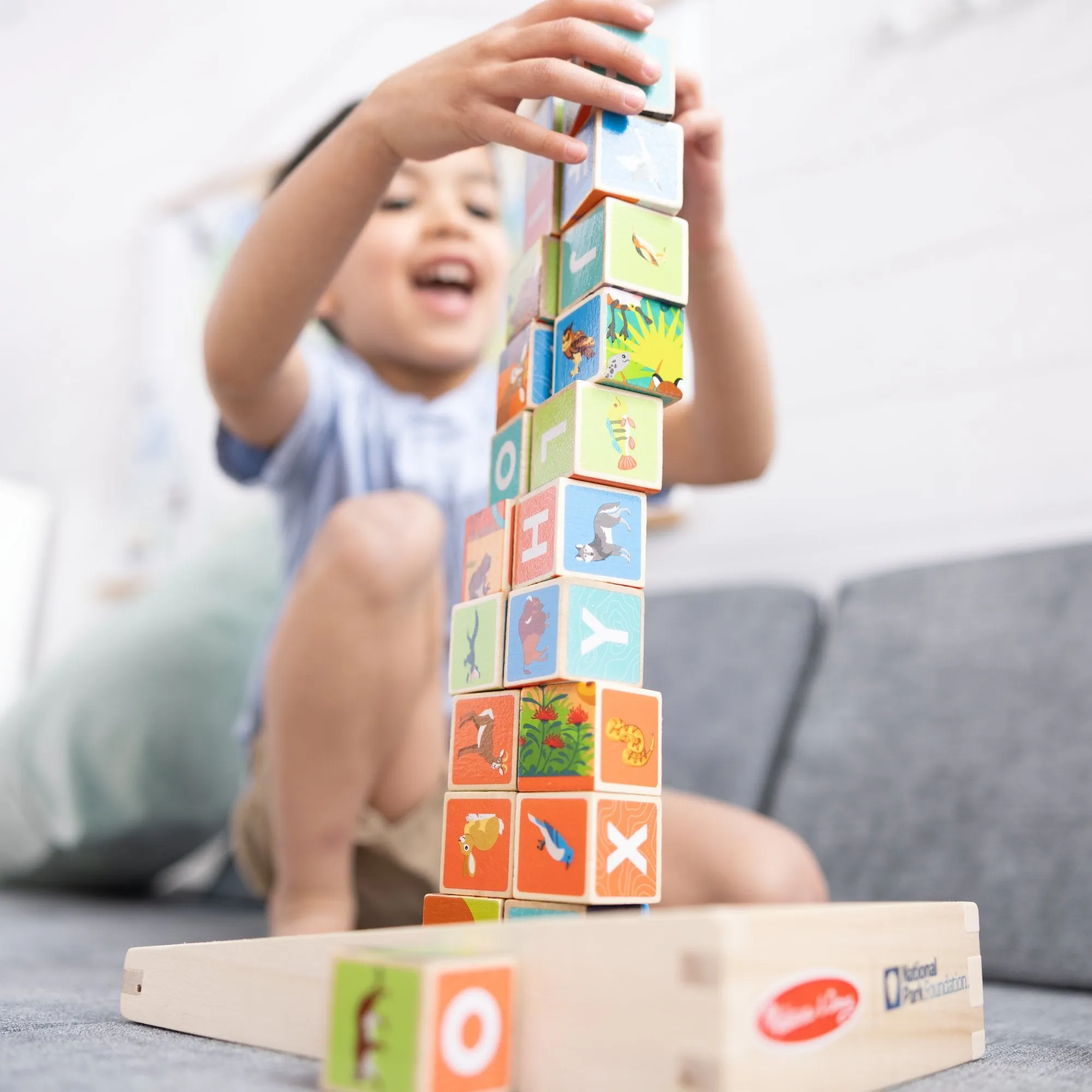 National Parks Alphabet & Animals Cube Puzzle – 24 Wooden Block Pieces