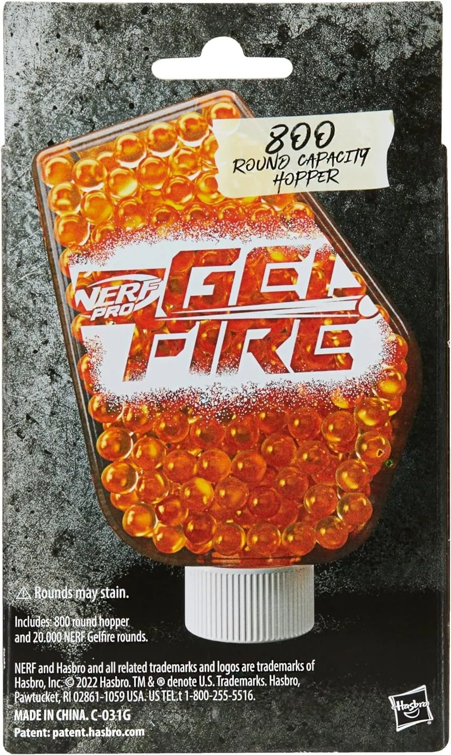 Nerf Pro Gelfire Refill 20,000 Dehydrated Gelfire Rounds & 1x 800 Round Hopper for Use with Nerf Gelfire Blasters for Ages 14 Years Up