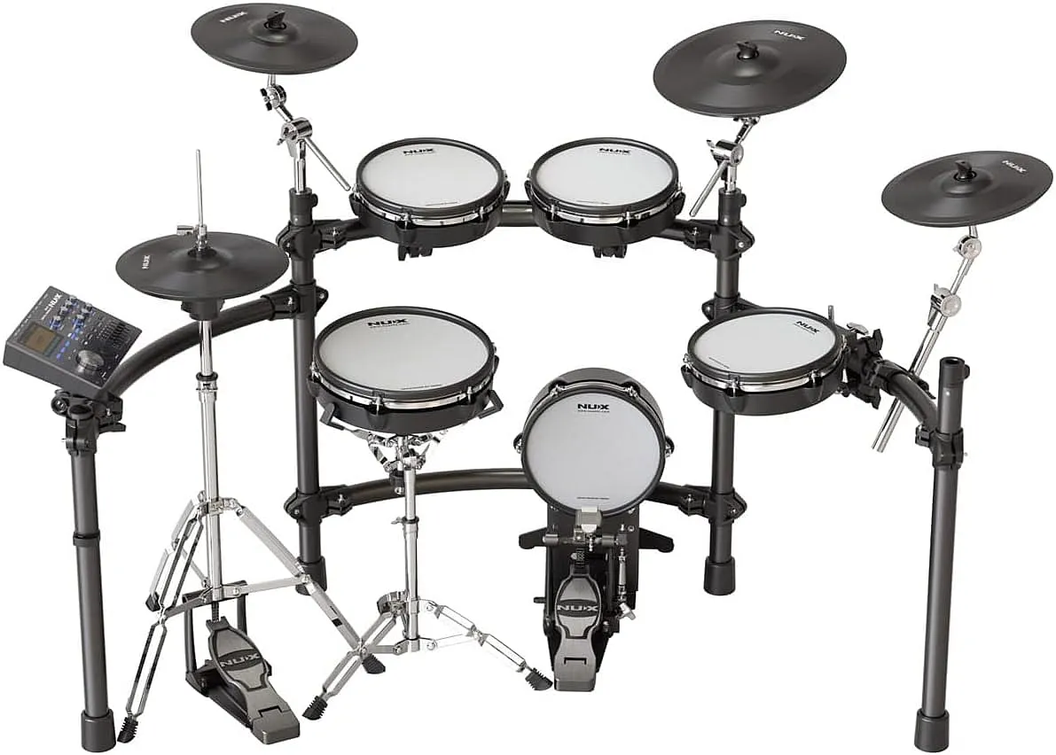 NuX DM-8 9-Piece Professional Digital Electronic Drum Set with Mesh Head