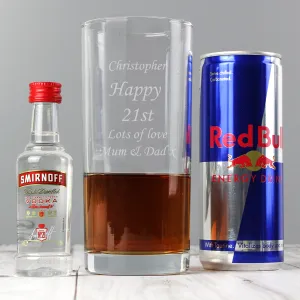 Personalised Vodka And Red Bull Gift Set