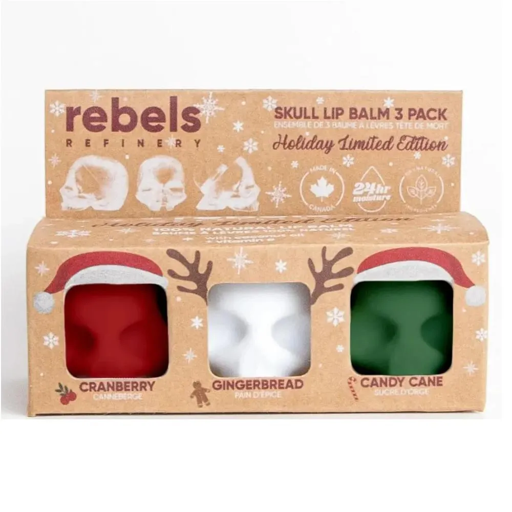 Rebels Refinery Skull Lip Balm 3pk - Holiday Limited Edition