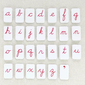 Red Cursive Movable Alphabet