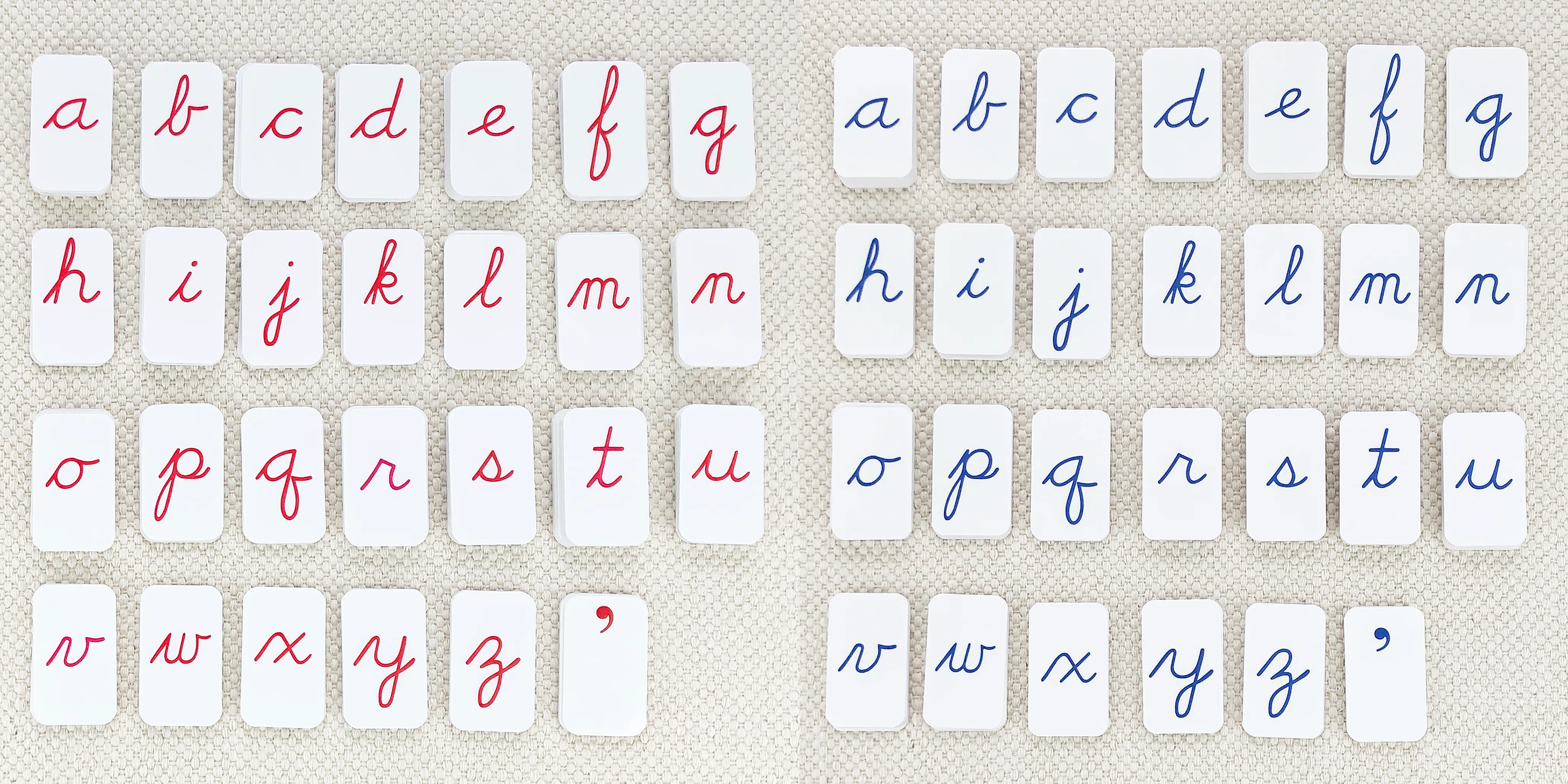 Red Cursive Movable Alphabet