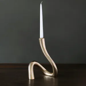 Sierra Modern Serpente 11" Candlestick (Gold)