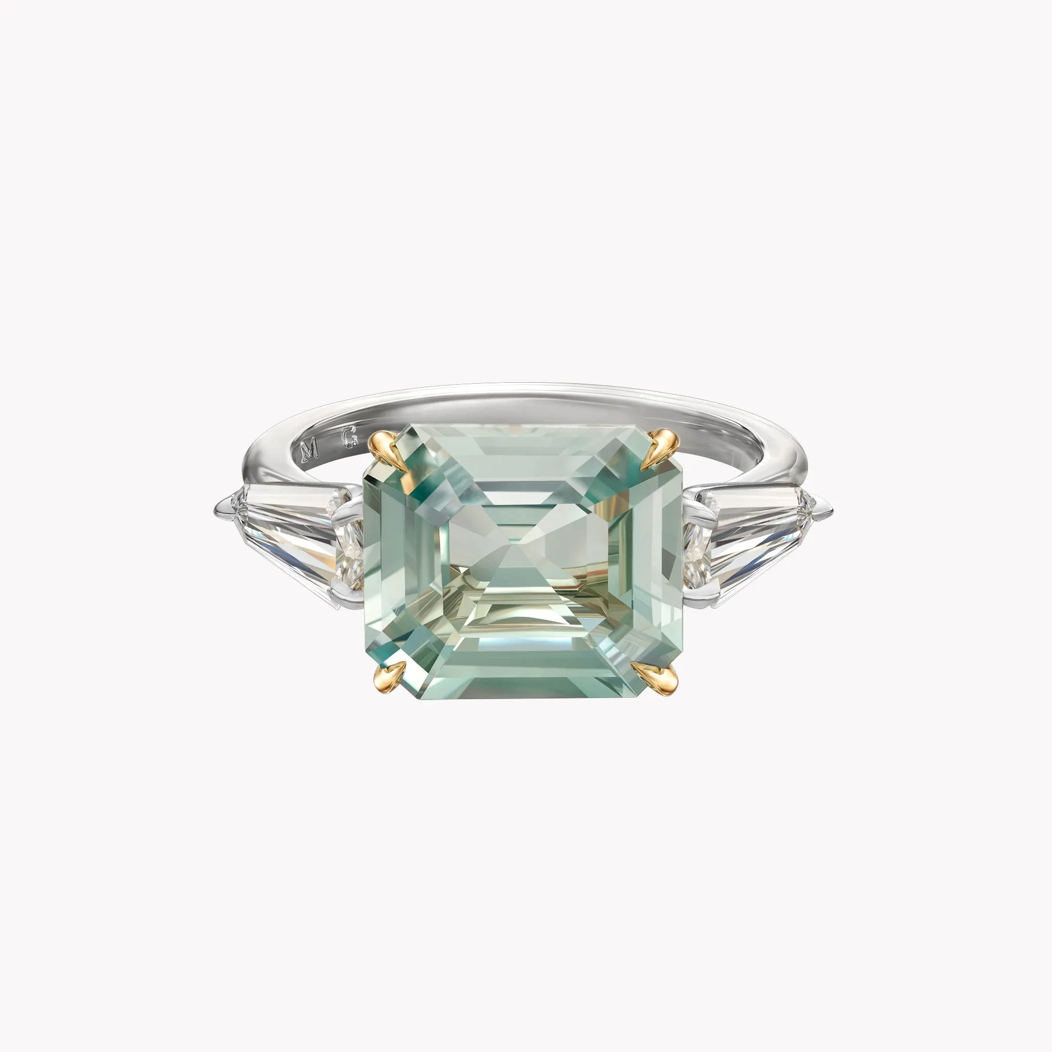 The Aster Seafoam Green Sapphire Ring