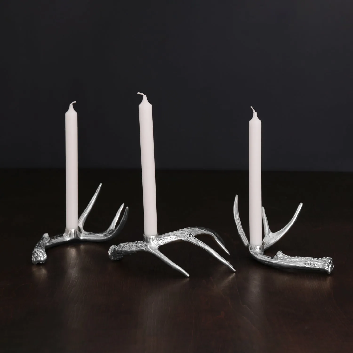 Western Antler Candlestick Set of 3