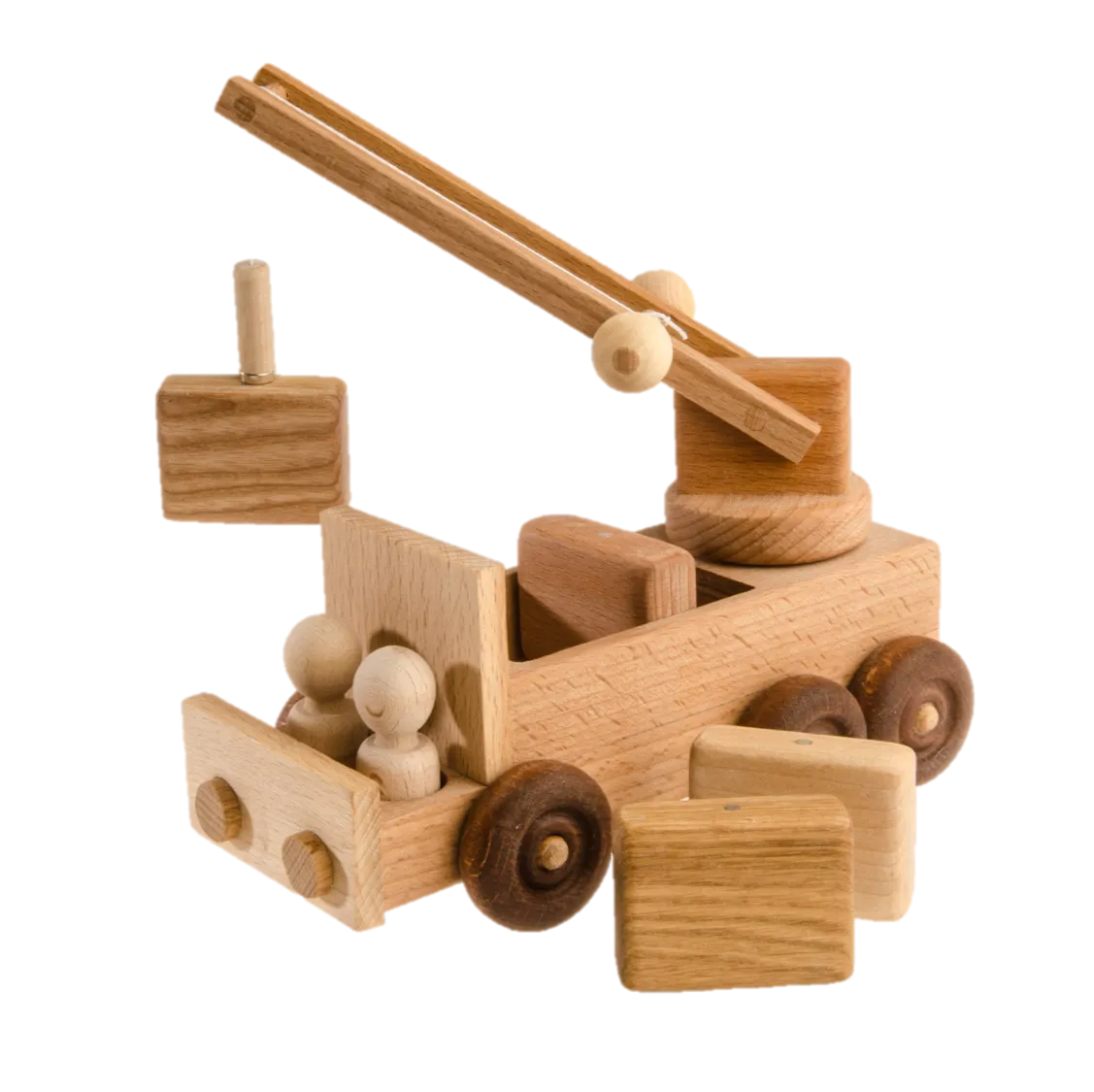 Wooden Crane Toy Truck