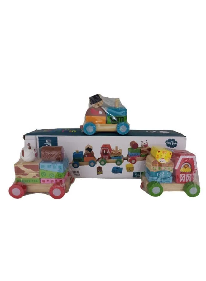 Wooden Farm Train- Kids Toys