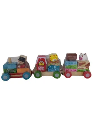 Wooden Farm Train- Kids Toys