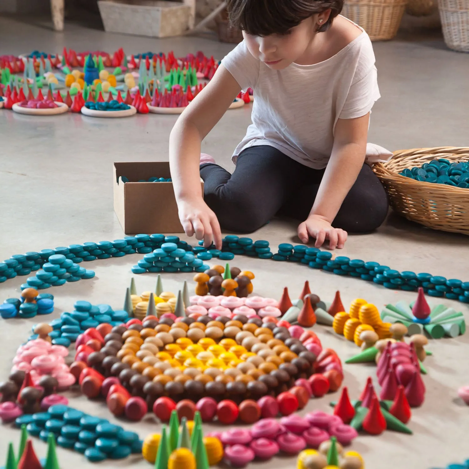 Wooden Mushrooms Mandala - 36 Pieces